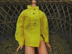 3407 BARBIE 1971 - 72 MIDI MOOD YELLOW COTTON BLOUSE 3 GOLD BUTTONS SOLO